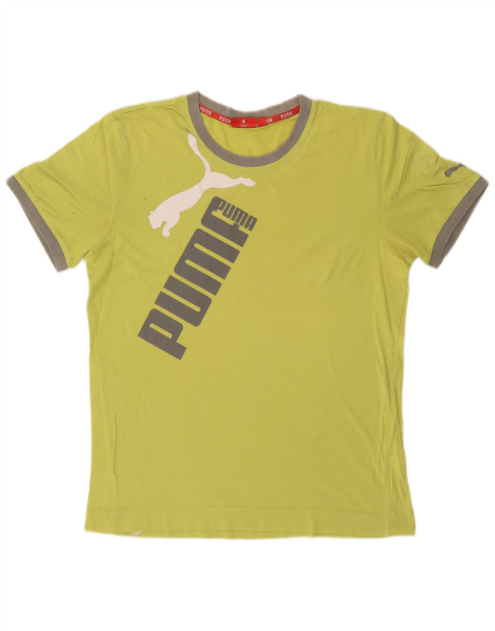 PUMA Mens Graphic T-Shirt Top Medium Green Cotton