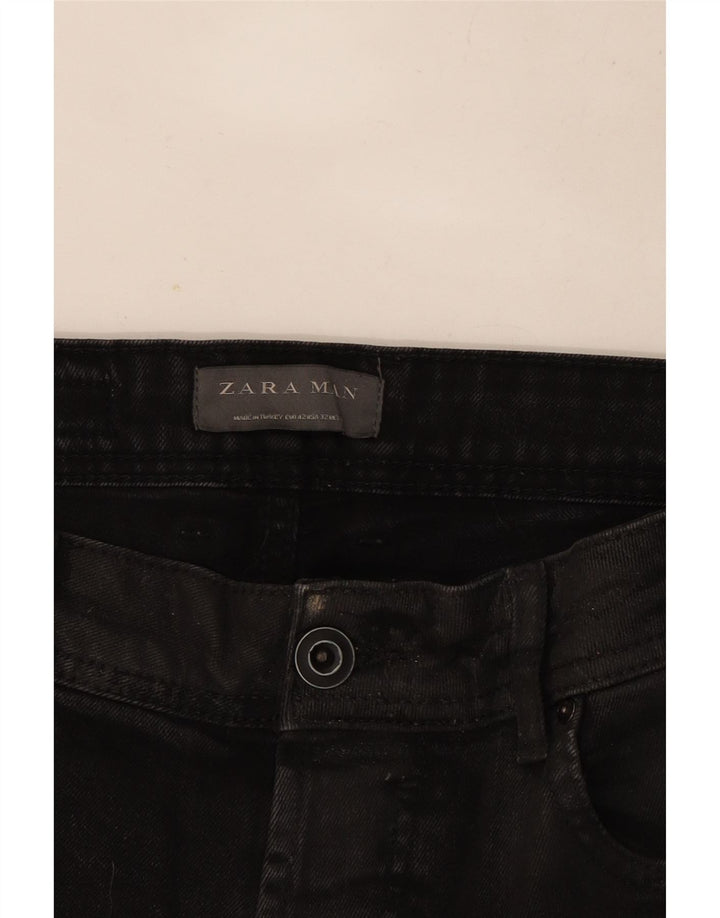 Zara Jean slim vieilli pour homme EU 42 Large W32 L26 Noir