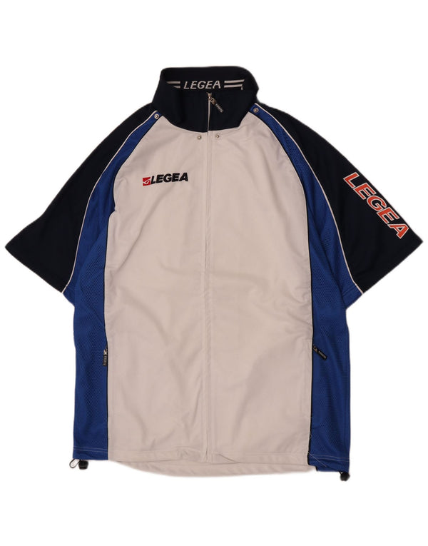 Legea Hommes Graphique Manches Courtes Survêtement Top Veste XL Blanc Colorblock