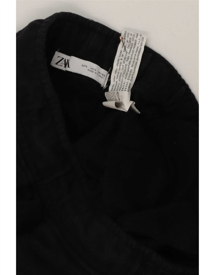 Pantalon De Survêtement Zara Homme Large Noir Coton