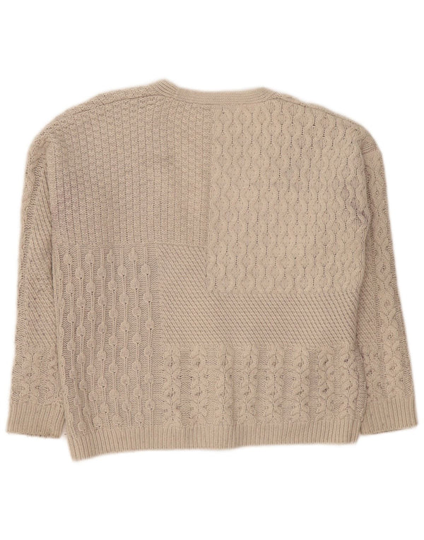 Topshop Cardigan court surdimensionné pour femme UK 10 Petit gris acrylique