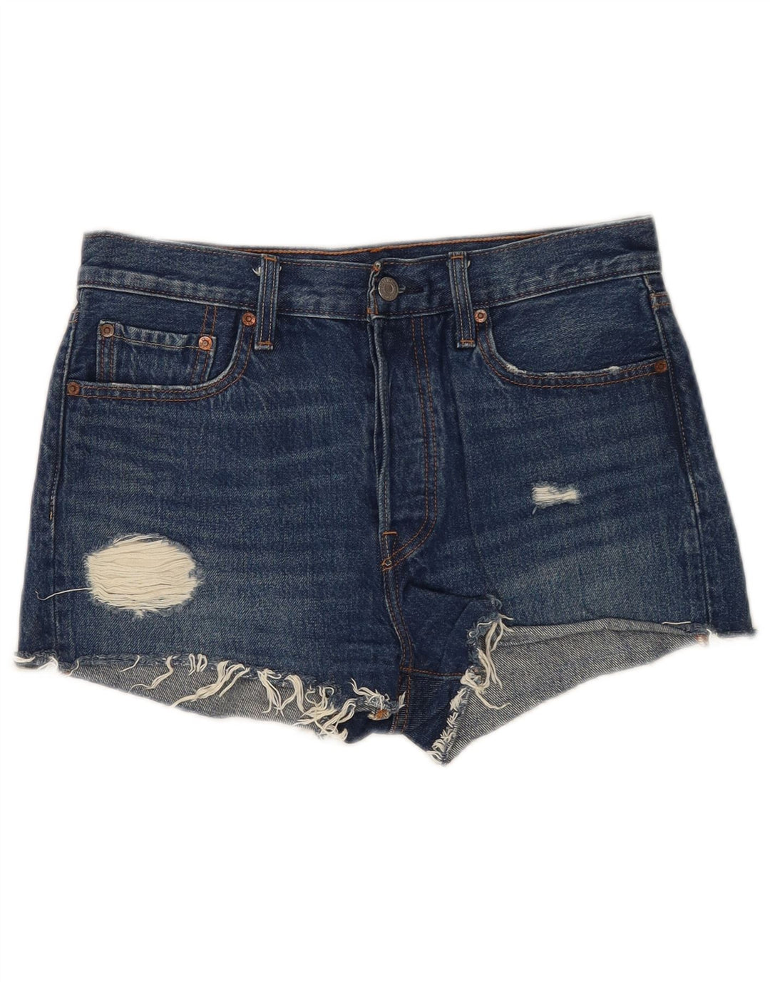 Levi's Short 501 Distressed Denim W28 Femme Bleu Moyen Coton