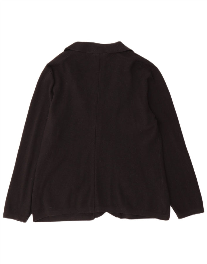 Esprit Veste blazer en tricot à 2 boutons pour femme UK 14 Large Noir Coton