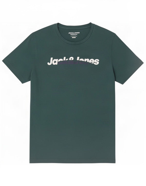 Jack & Jones T-Shirt Regular Fit Graphique Homme Vert Moyen Coton
