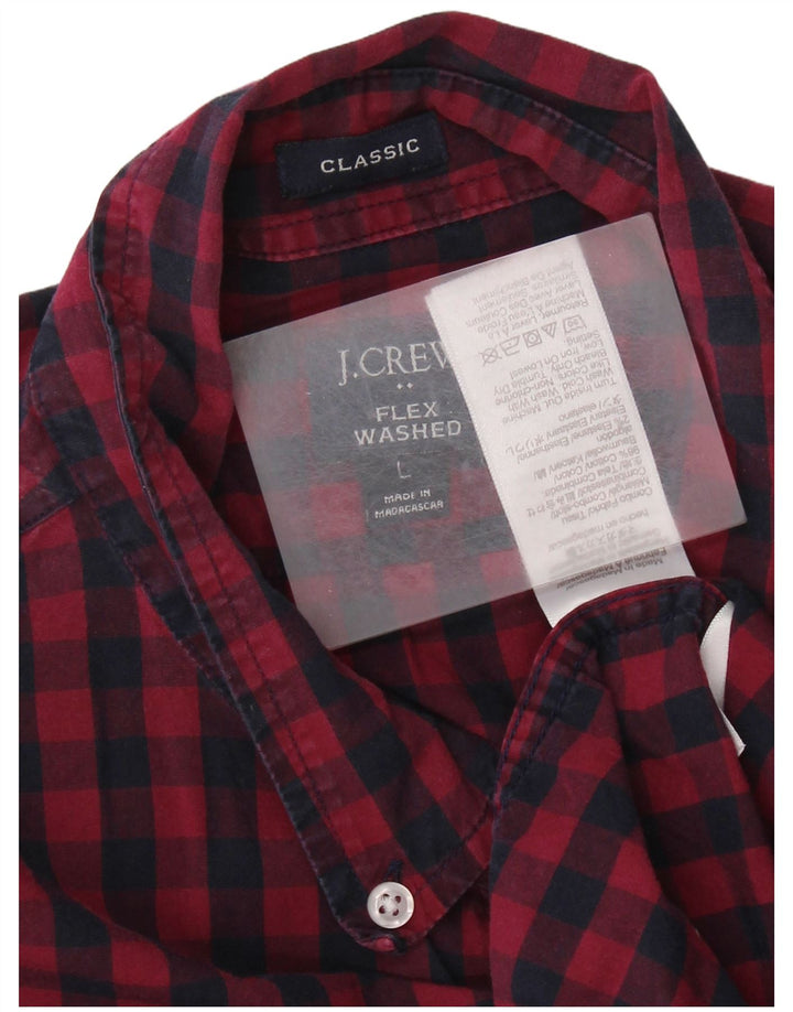 J. CREW Chemise coupe classique pour homme en coton vichy bleu marine