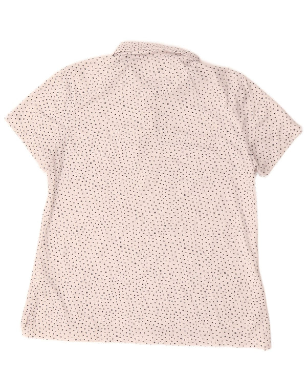 Nike Polo Dri Fit pour femme UK 16 Large Blanc à pois en polyester