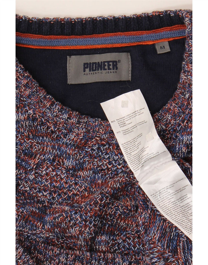Pioneer Pull ras du cou pour homme en coton moucheté multicolore moyen