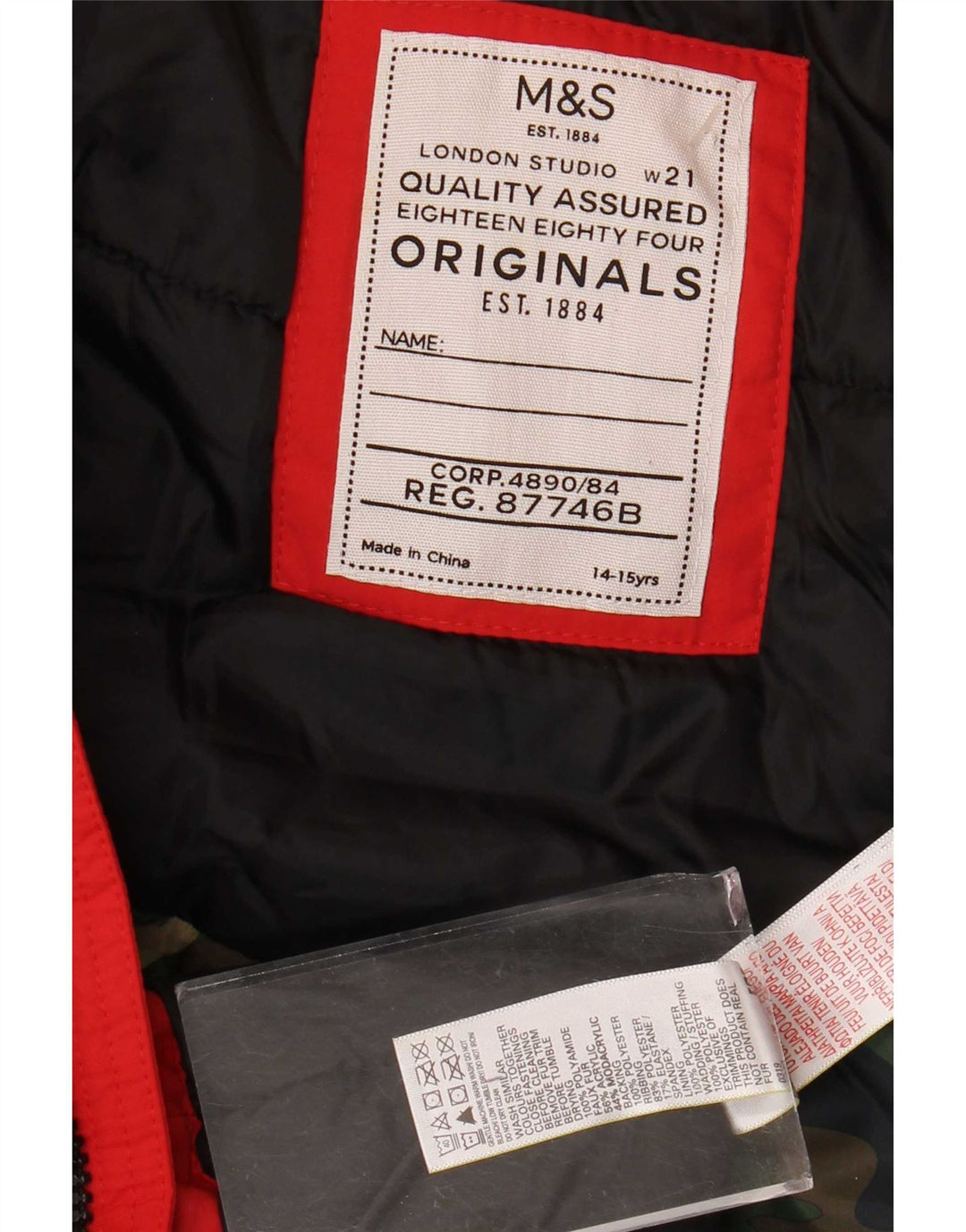 Marks & Spencer Veste utilitaire à capuche garçon 14-15 ans Rouge Polyamide