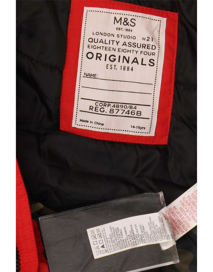 Marks & Spencer Veste utilitaire à capuche garçon 14-15 ans Rouge Polyamide