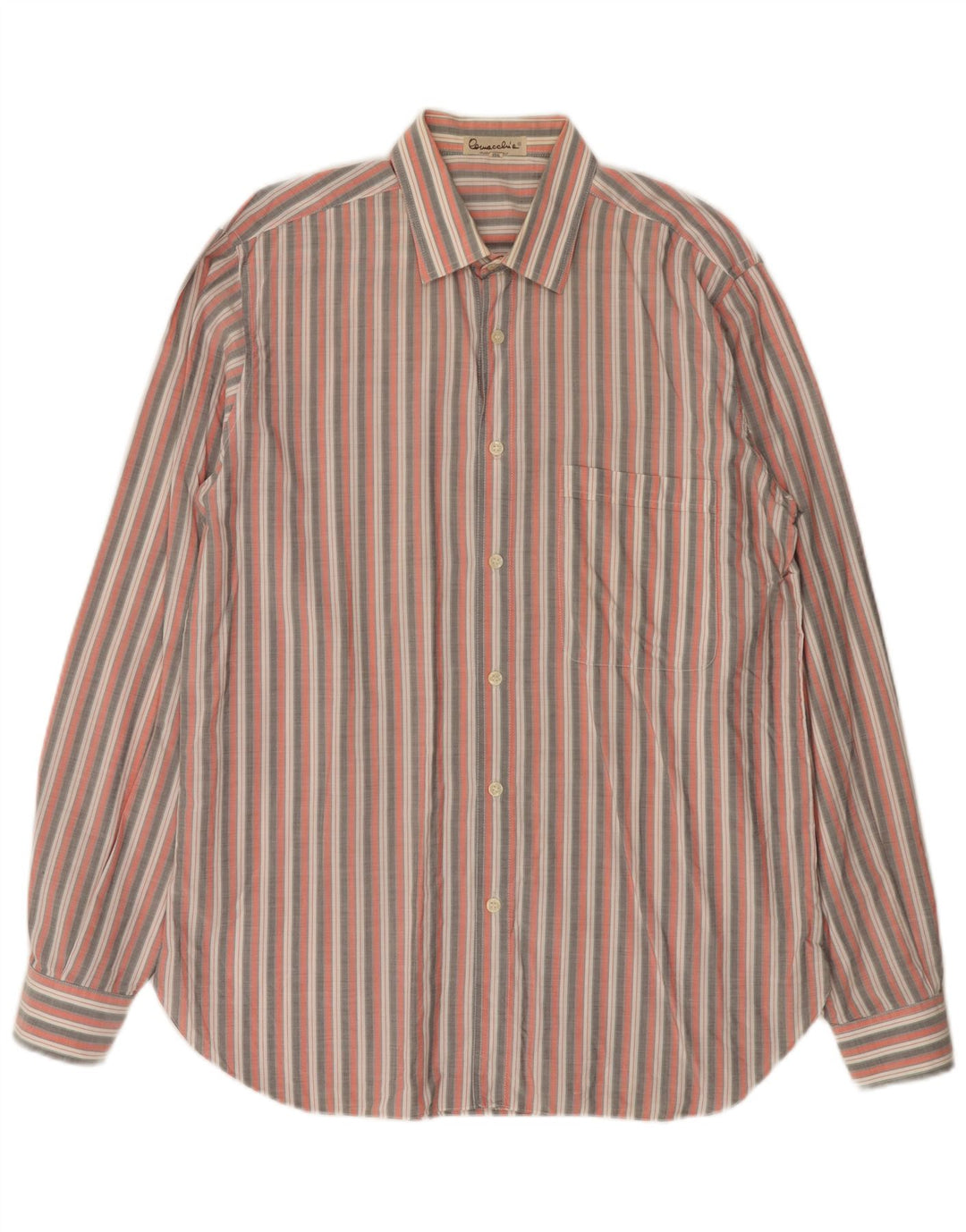 vintage Chemise Homme Taille 40 Rayé Rose Moyen