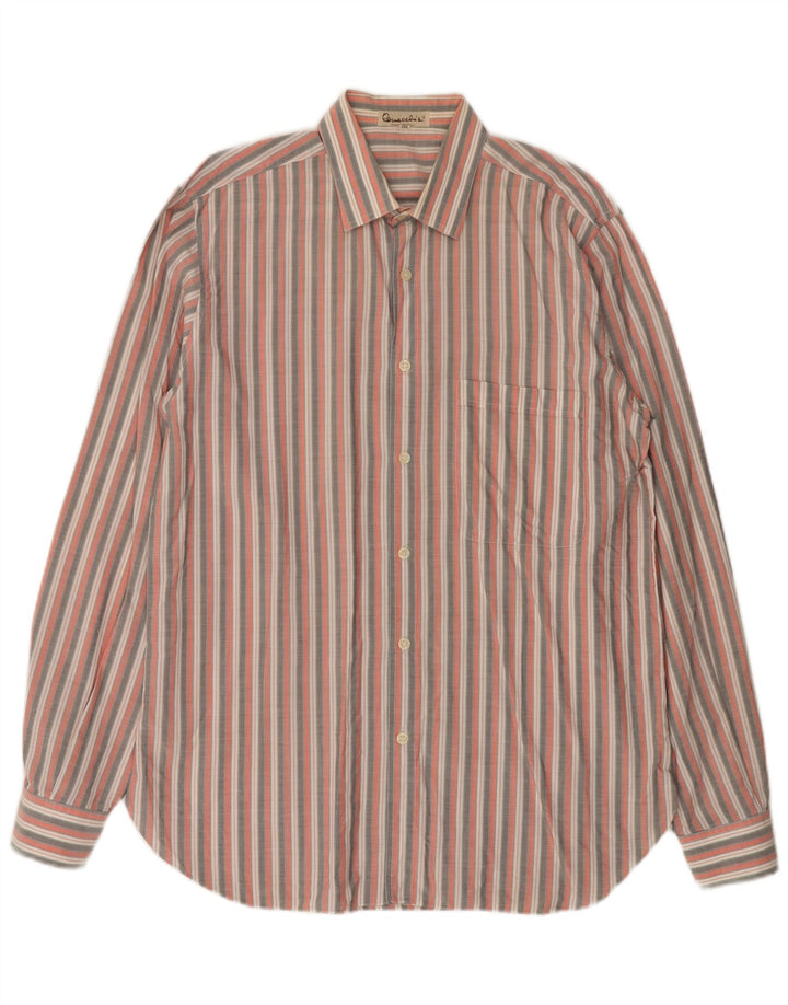 vintage Chemise Homme Taille 40 Rayé Rose Moyen