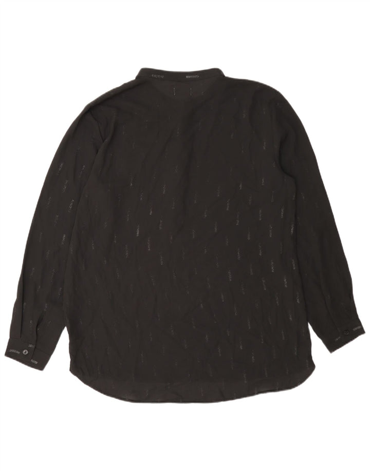 Dack's Chemisier à manches longues pour femme UK 46 Large Noir Rayé
