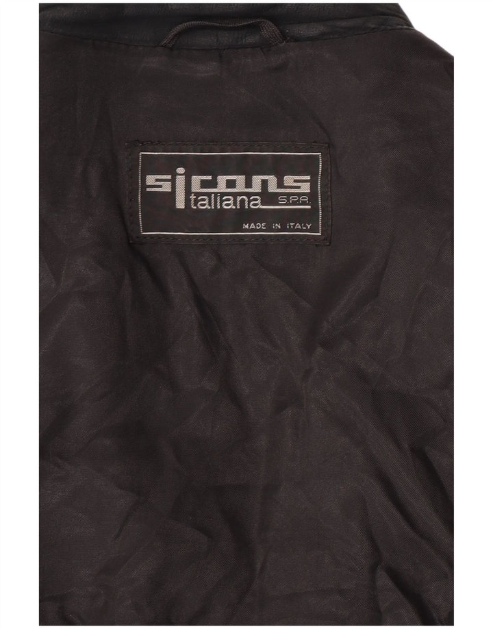 veste en daim crop femme vintage UK 14 noir moyen