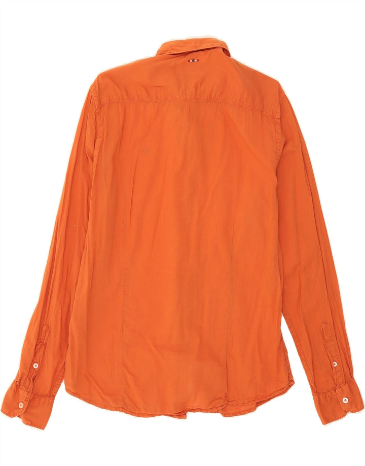 NAPAPIJRI Mens Slim Fit Shirt Medium Orange Vintage Napapijri and Second-Hand Napapijri from Messina Hembry 