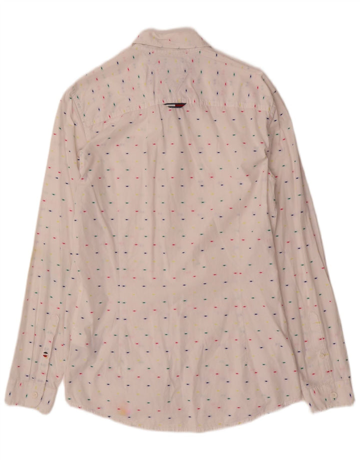 Tommy Hilfiger Chemise Slim Fit Homme Blanc Moyen à Pois Coton