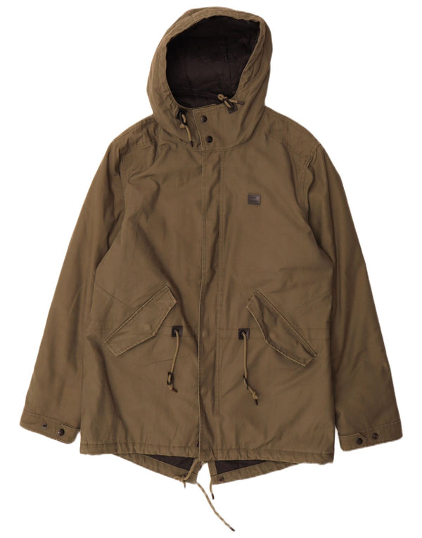 Vintage Industries Veste Parka à Capuche Homme UK 44 2XL Kaki Polyester