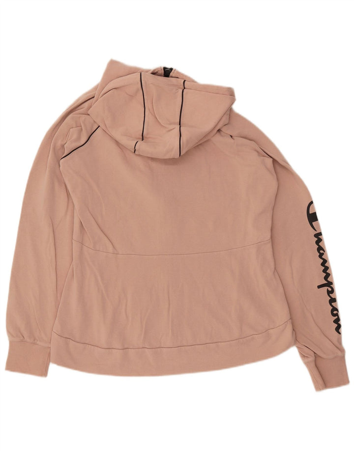 CHAMPION Pull à capuche zippé graphique pour femme UK 18 XL Rose