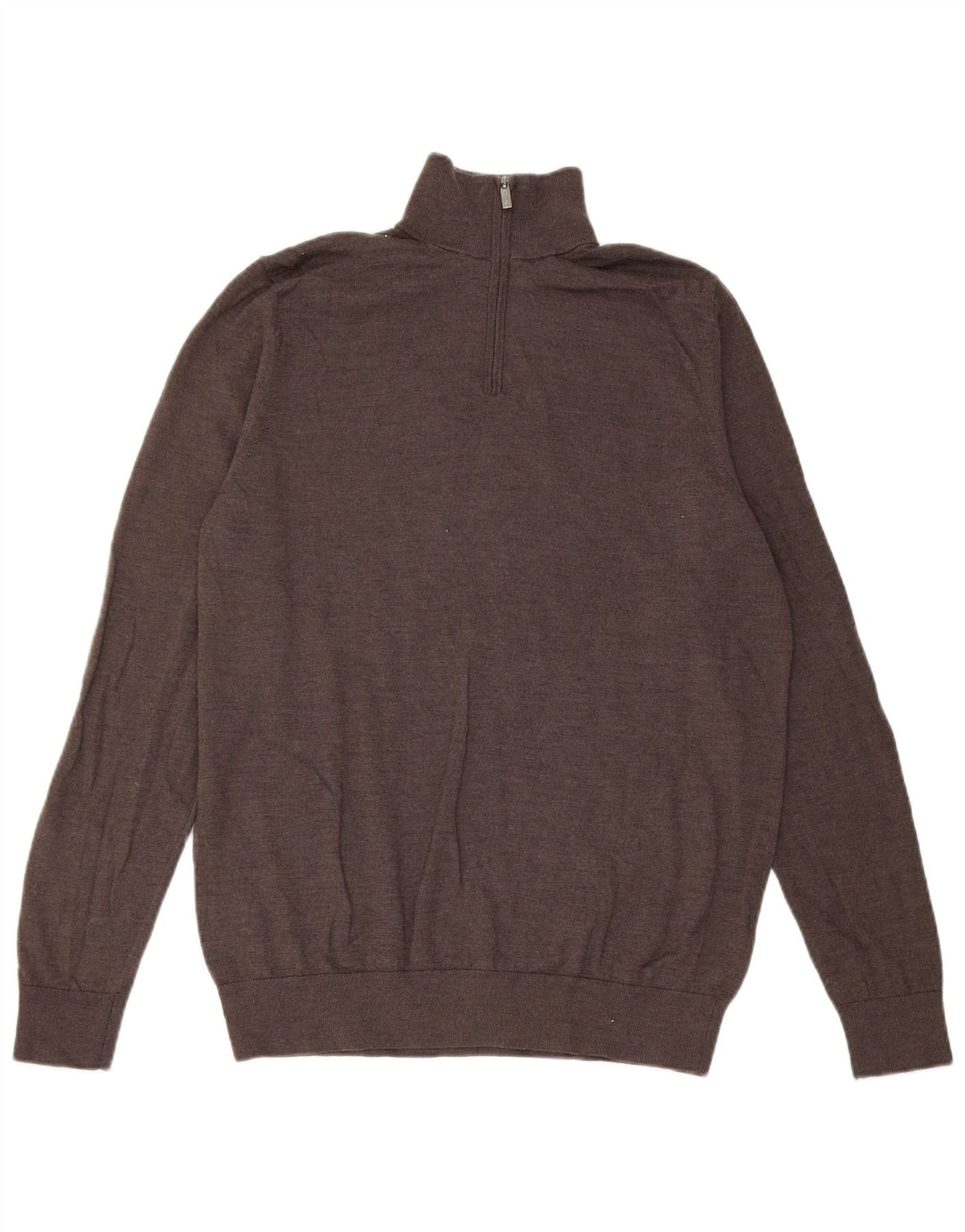 Marks & Spencer Pull autographe à col zippé pour homme Marron Taille L