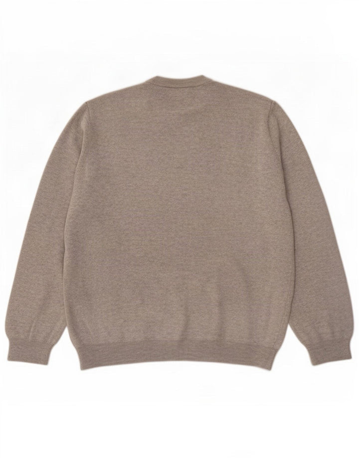 Marks & Spencer Pull col V pour homme en coton moucheté gris Taille L