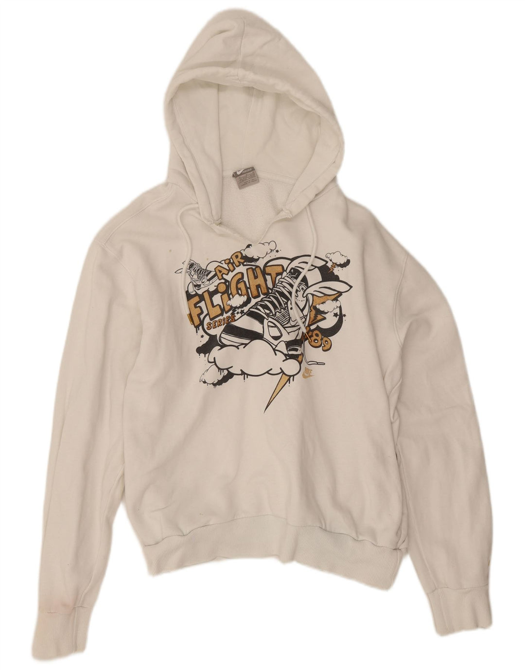 Nike Pull à capuche graphique en coton blanc moyen pour homme