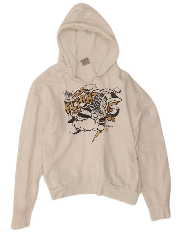 Nike Pull à capuche graphique en coton blanc moyen pour homme