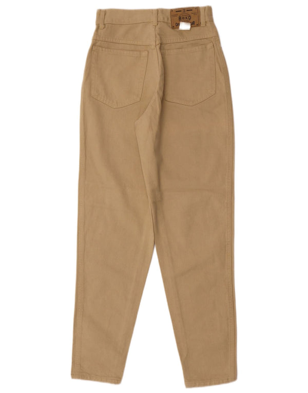 vintage Femme Taille Haute Jeans Fuselés IT 36 XS W24 L30 Coton Beige