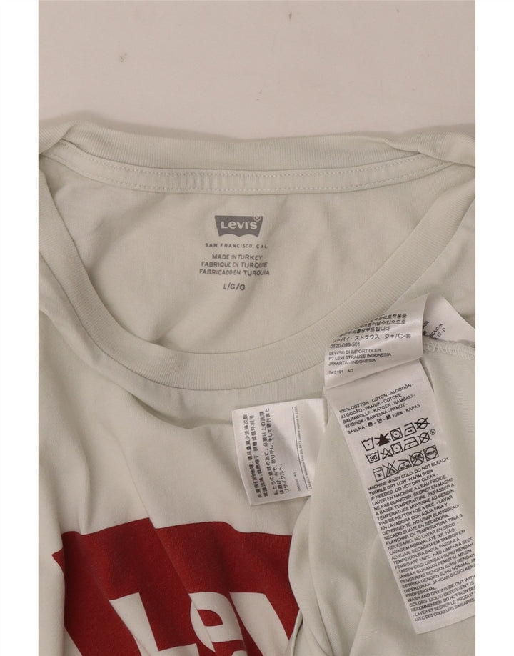 Levi's T-Shirt Graphique Homme Blanc Large Coton