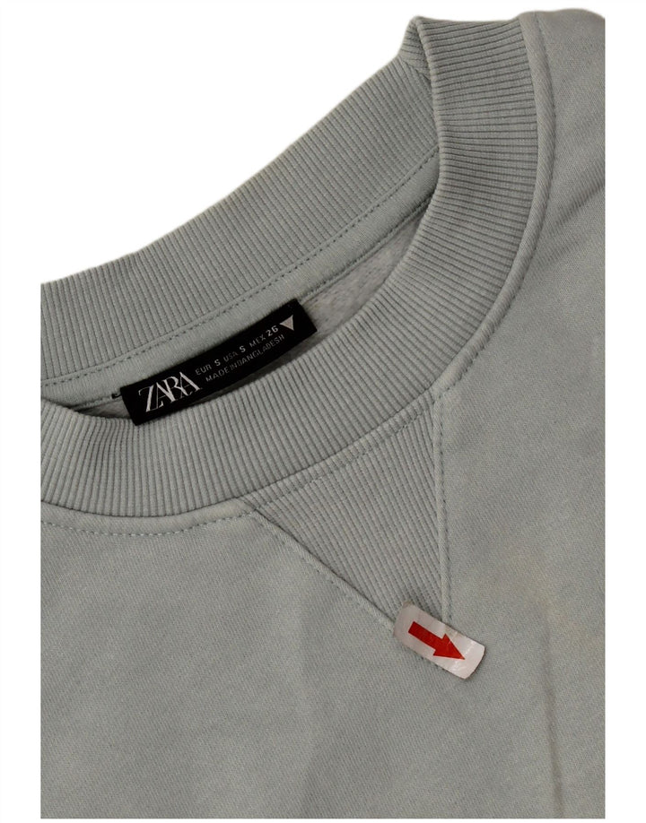 Zara Sweat-shirt surdimensionné pour femme UK 10 Petit coton gris