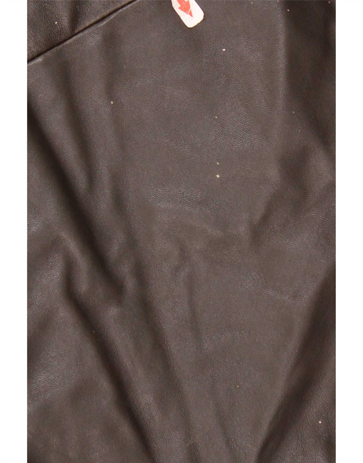 Maddox Manteau en cuir coupe ample pour femme EU 42 Large Marron