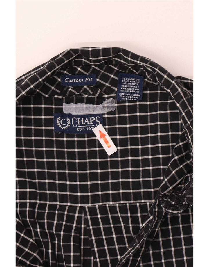 Chaps Chemise sur mesure pour homme 2XL en coton à carreaux noirs
