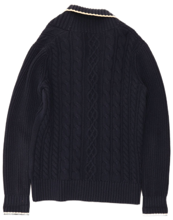 Musto Womens Cardigan Sweater UK 10 Petit Bleu Marine Coton