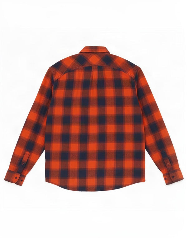 Lee Chemise en flanelle coupe décontractée pour homme XL en coton vichy orange