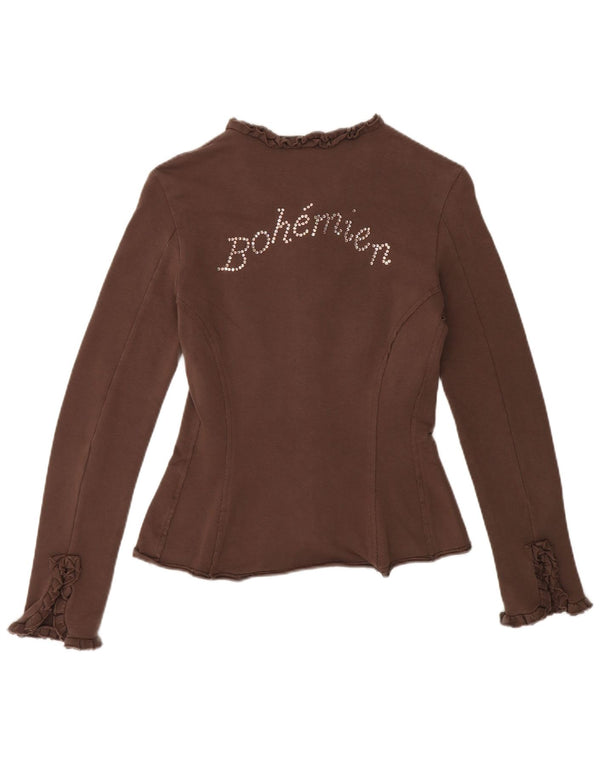 Max & Co. Veste de survêtement graphique pour femme UK 12 en coton marron moyen
