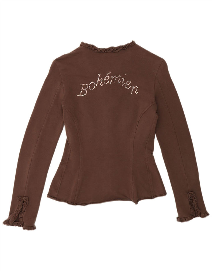 Max & Co. Veste de survêtement graphique pour femme UK 12 en coton marron moyen