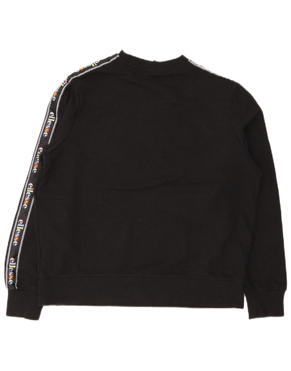 Ellesse Sweat-shirt surdimensionné graphique pour femme UK 10 Petit coton noir