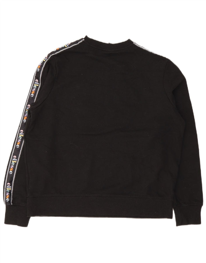 Ellesse Sweat-shirt surdimensionné graphique pour femme UK 10 Petit coton noir