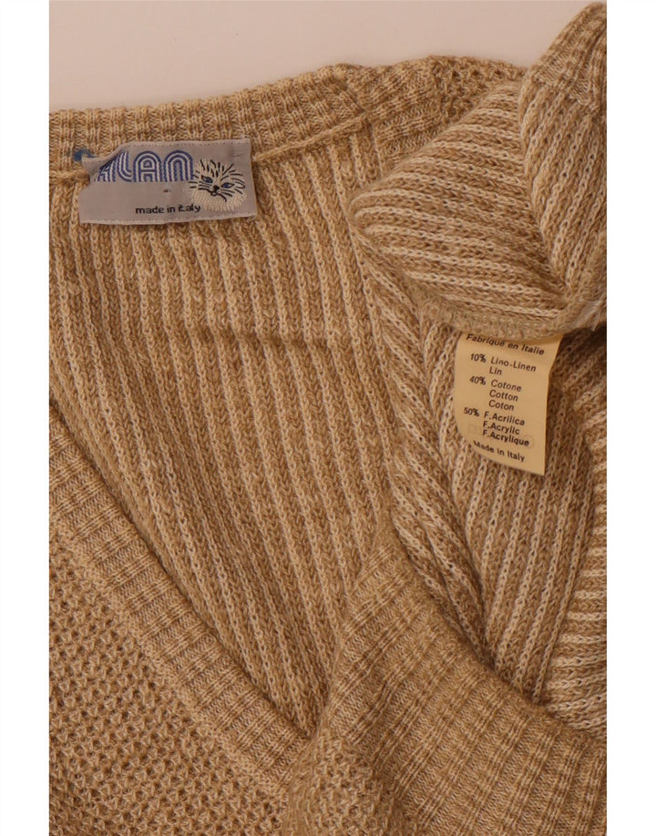VINTAGE Débardeur Homme Lin Beige Moyen