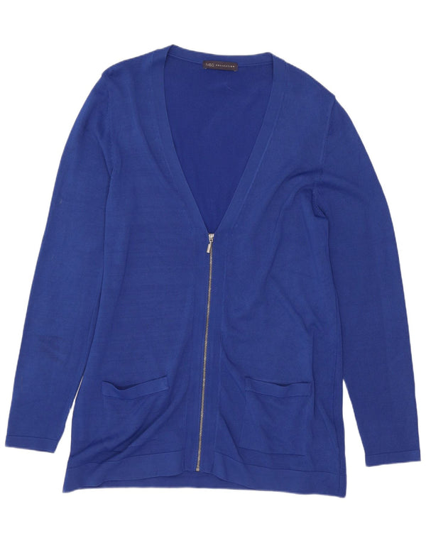 Marks & Spencer Pull cardigan coupe régulière pour femme UK 14 Bleu moyen