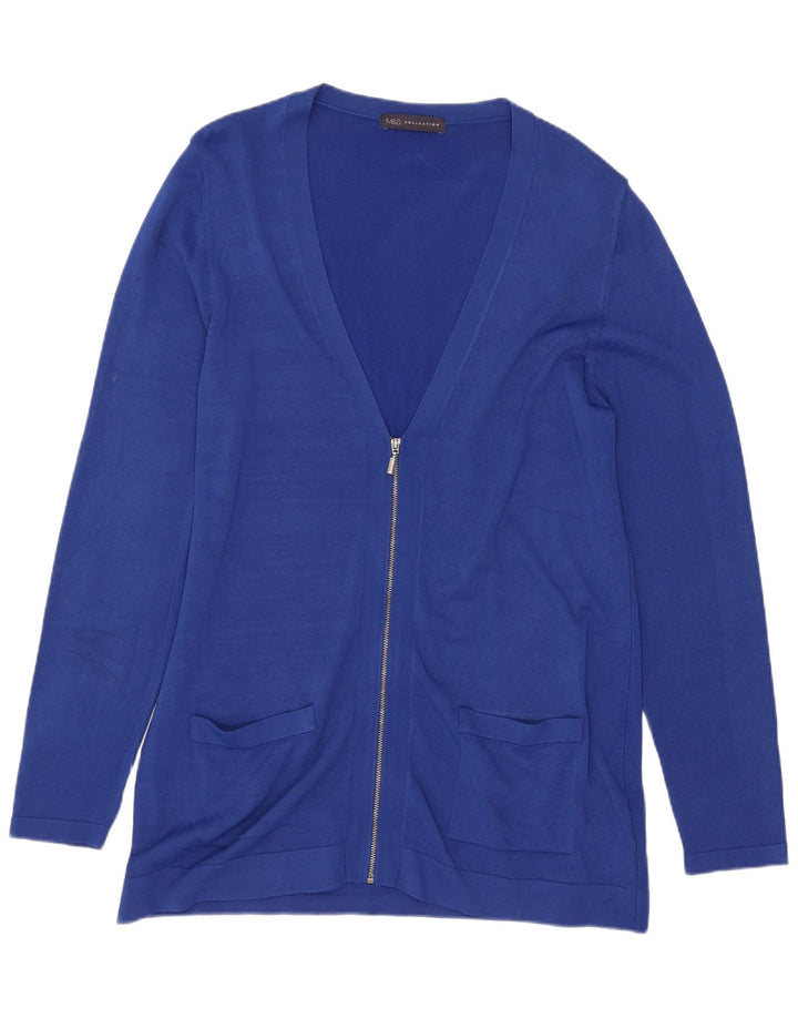 Marks & Spencer Pull cardigan coupe régulière pour femme UK 14 Bleu moyen