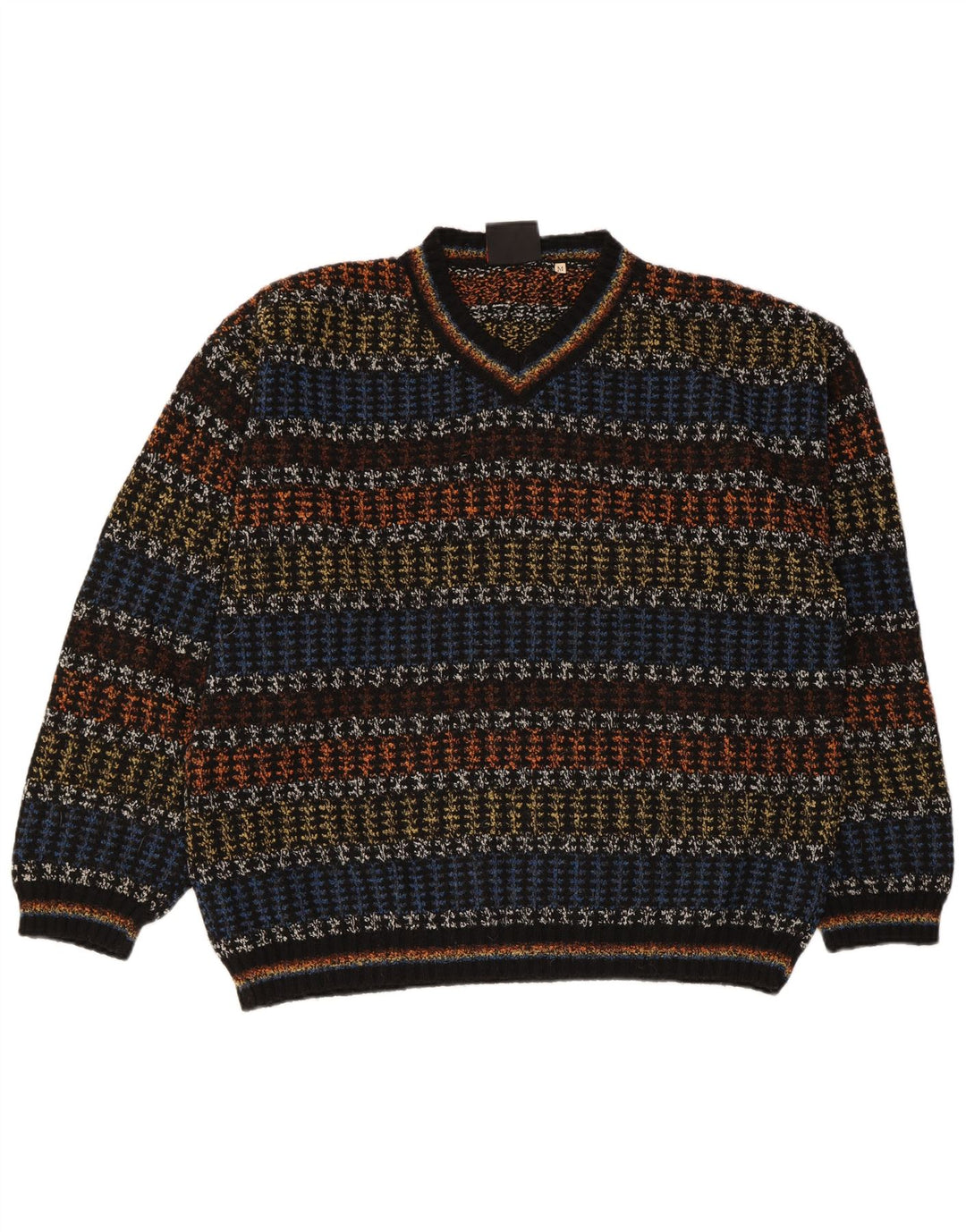 Oxymel Pull Col V Homme Laine Rayée Multicolore Moyenne