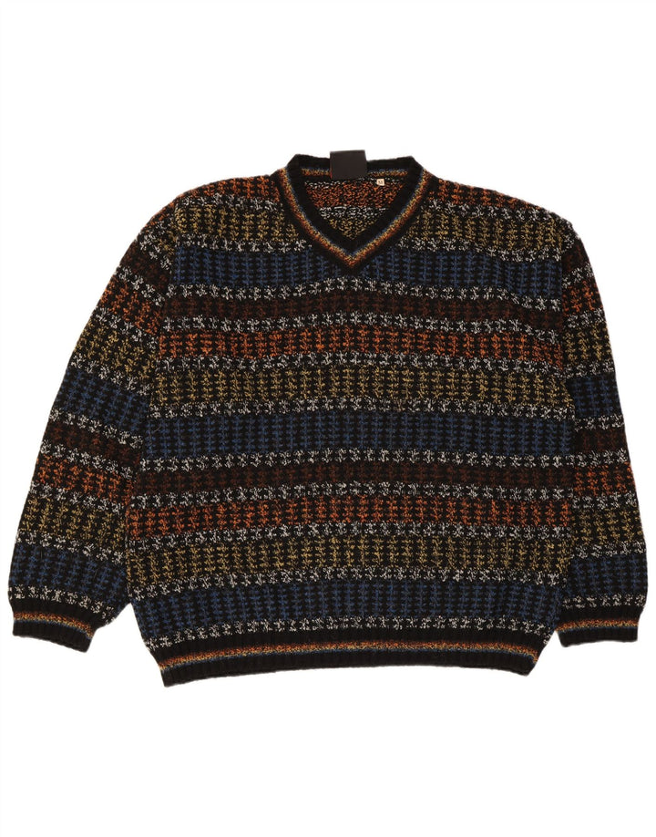 Oxymel Pull Col V Homme Laine Rayée Multicolore Moyenne