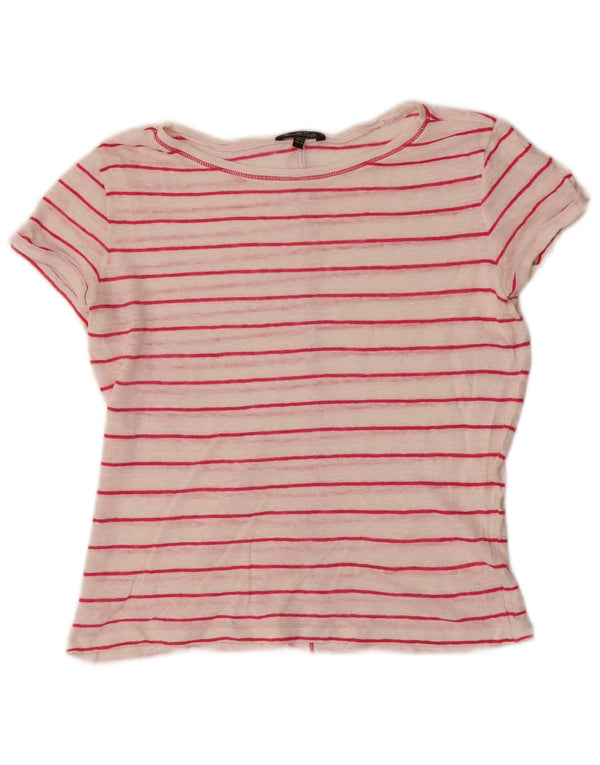 Massimo Dutti T-shirt pour femme UK 6 XS Blanc rayé