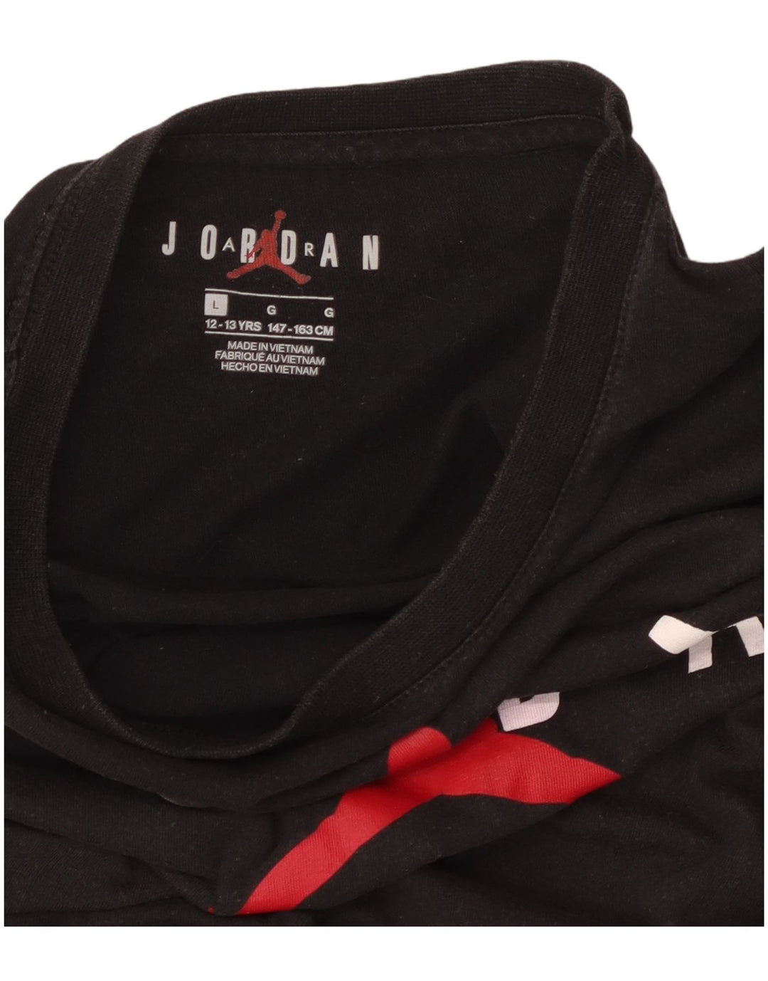 JORDAN Boys Graphic T-Shirt Top 12-13 Years Black