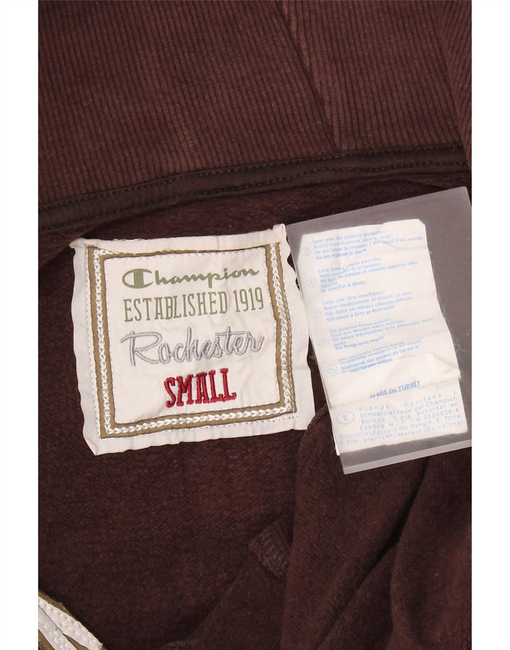 CHAMPION Pull à capuche zippé surdimensionné Rochester pour femme UK 10 Petit Marron