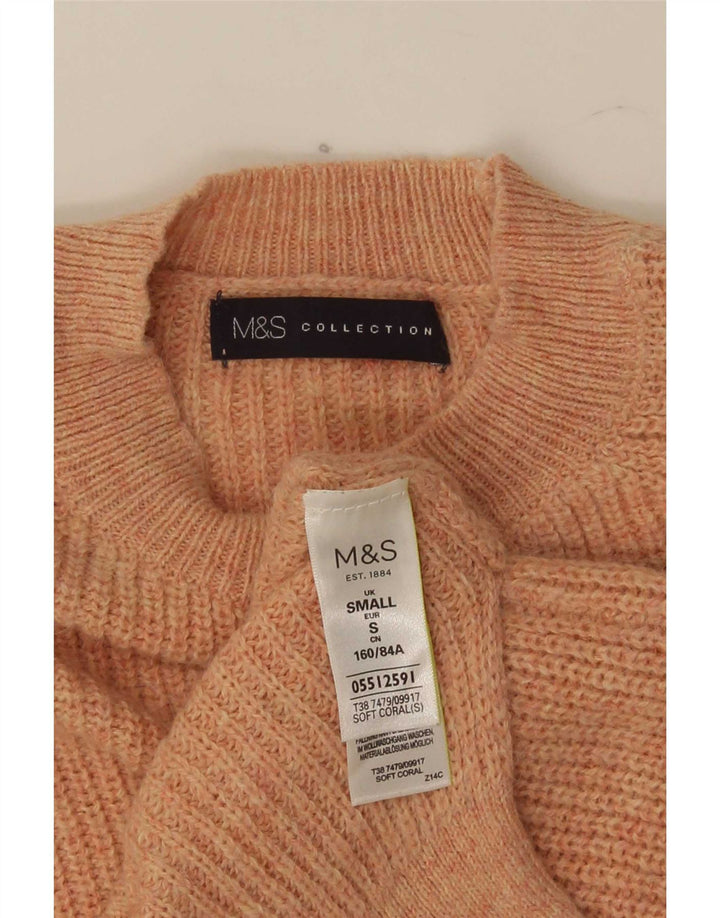 Marks & Spencer Pull surdimensionné à col rond pour femme UK 10 Petit Rose