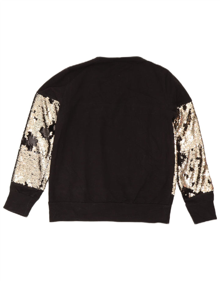 Guess Sweat-shirt pour femme UK 44 en coton color block noir moyen