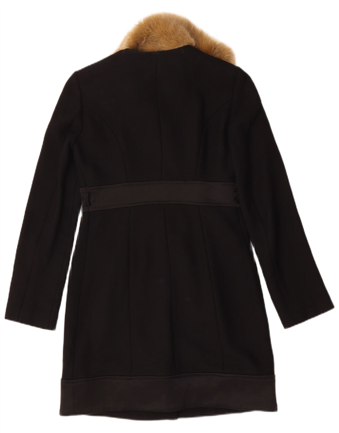 vintage Femme Pardessus IT 40 Petite Viscose Noire