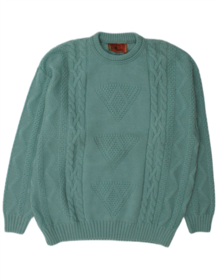 Rodes Pull à col rond pour homme XL en laine verte