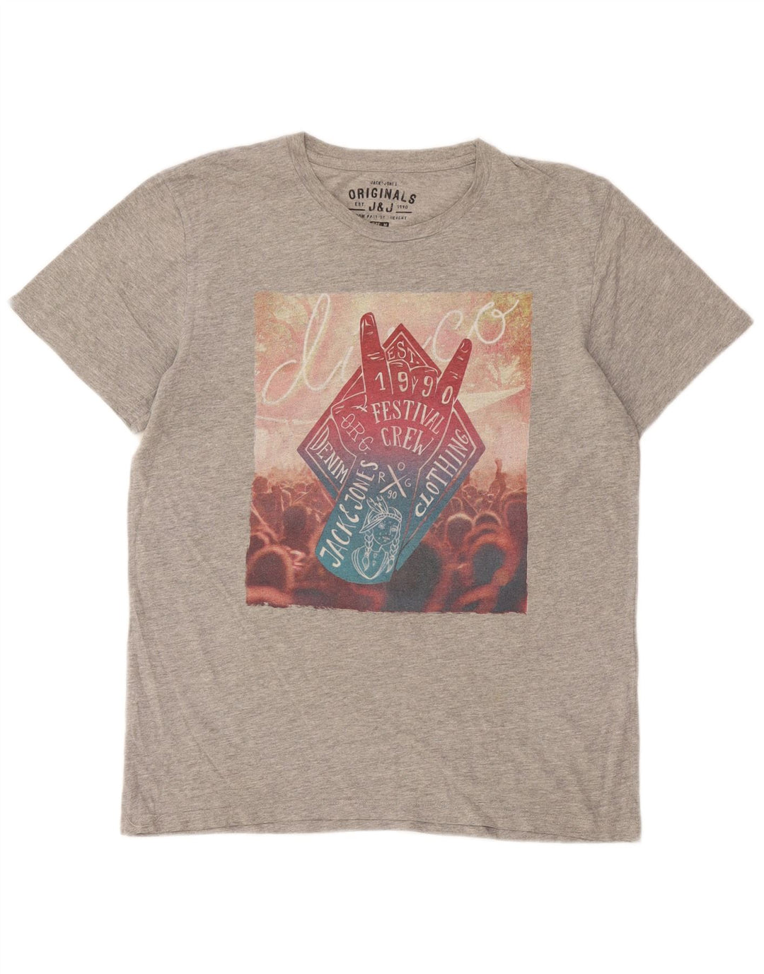 Jack & Jones T-Shirt Graphique Homme Gris Moyen