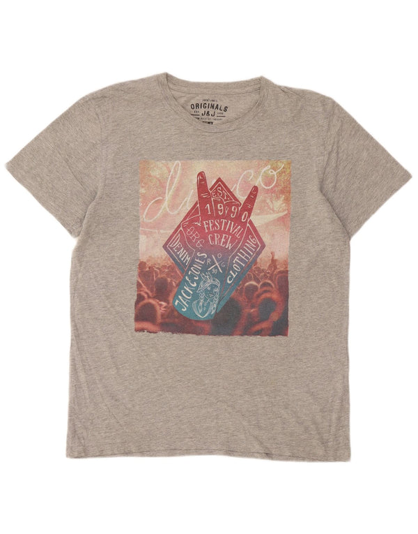 Jack & Jones T-Shirt Graphique Homme Gris Moyen